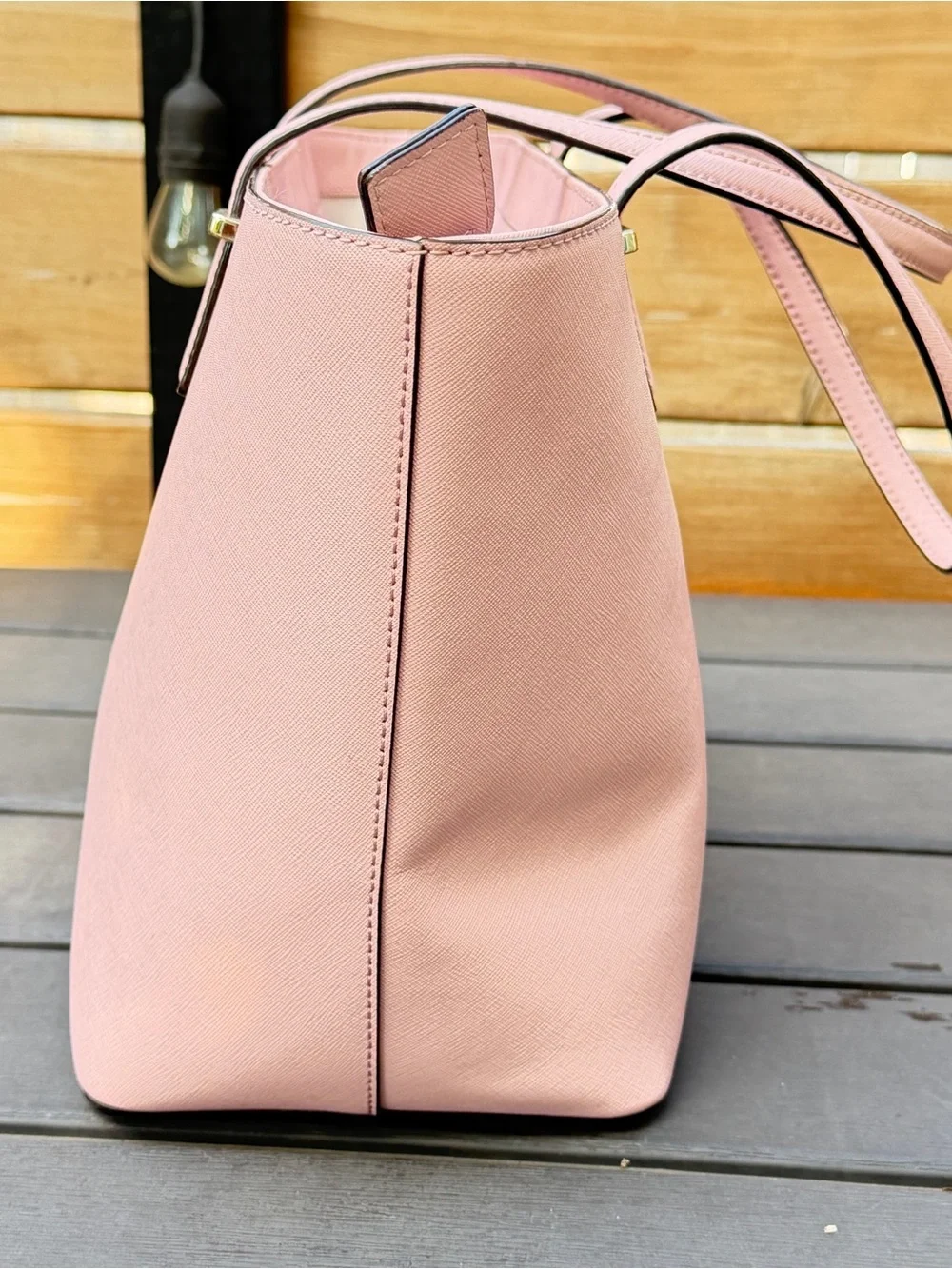 Kate Spade Cedar Street Harmony Medium Tote Pink Saffiano Leather Shoulder Bag